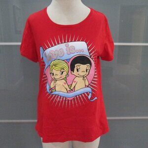 Love Is Kim Casali Womens Size Small Shirt Red 2008 Minikim